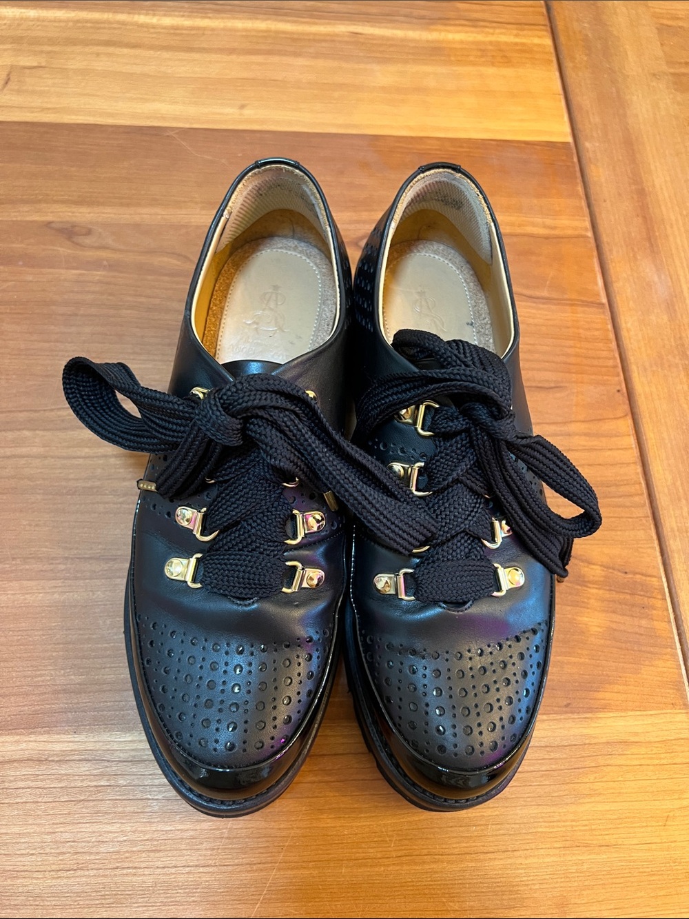 The Office of Angela Scott Women's Black Ms. Josephine Lug Sole Oxford Size 38